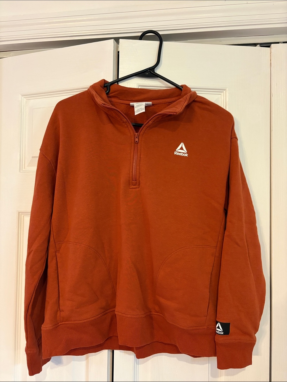 Reebok Rust Orange Half-Zip Sweater